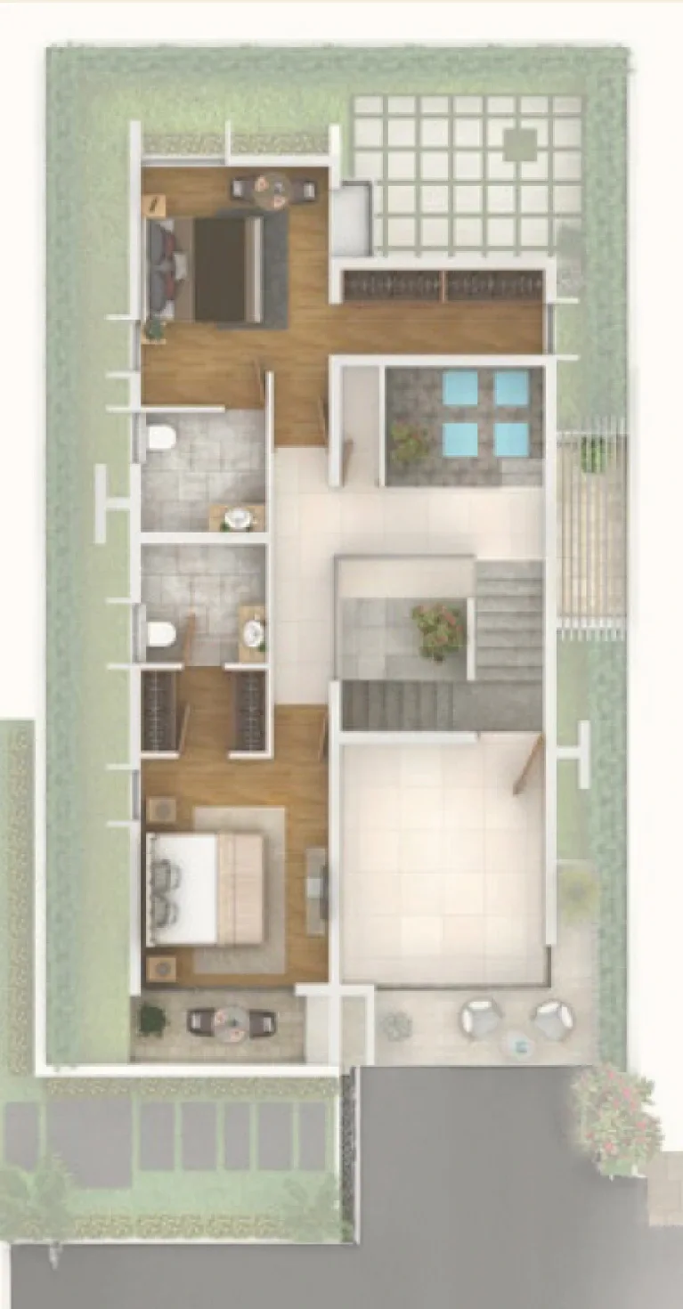 Svamitva Terravana Svamitva Terravana 3 BHK Earth Villa floor plan - East Facing FF