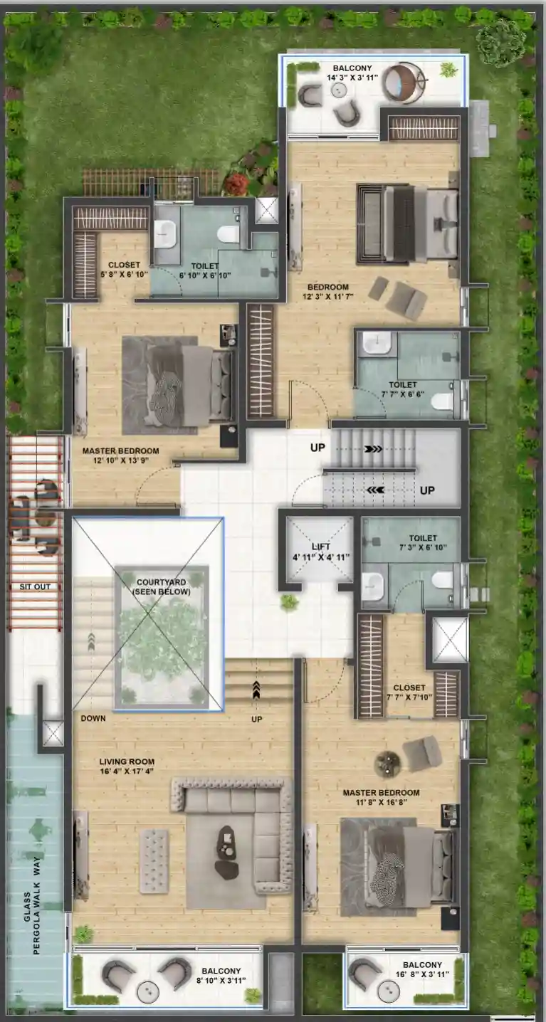 Svamitva Terravana Svamitva Terravana 3.5/4 BHK Earth Villa floor plan - West Facing - Premium FF