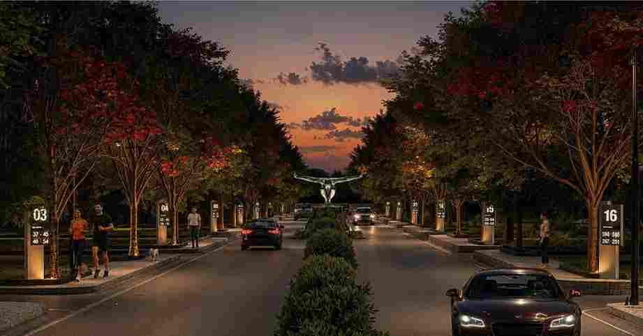 Zuari Kinetix internal roads and landscaped surroundings